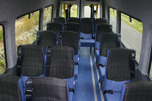 Semi-high back seat, trimmed in cloth and vinyl, no headrest - Minibus Options Semi-high back seat, trimmed in cloth and vinyl, no headrest