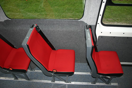 Semi-high back seat, trimmed in cloth, no headrest - Minibus Options Semi-high back seat, trimmed in cloth, no headrest