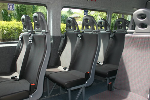 Semi-high back seat, trimmed in cloth, twin grab headrest - Minibus Options Semi-high back seat, trimmed in cloth, twin grab headrest